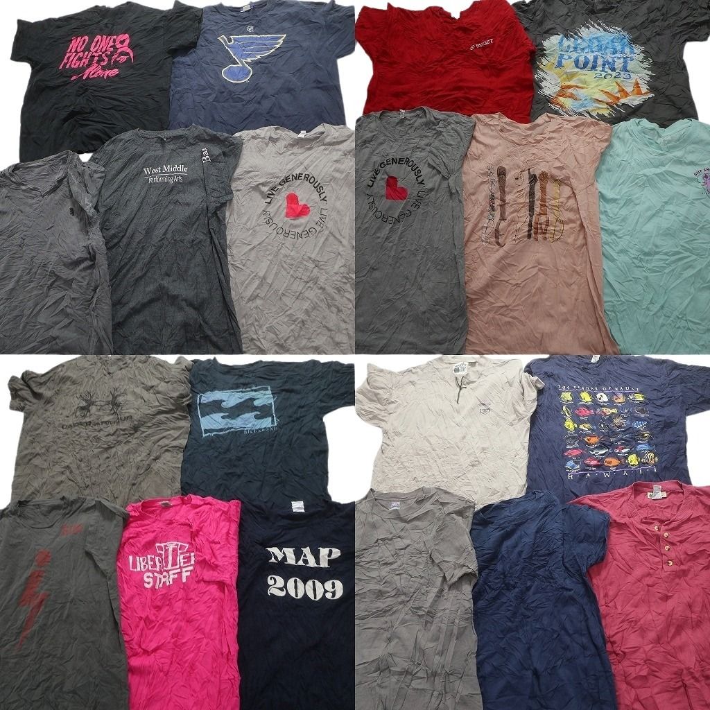 古着卸 まとめ売り カラーMix プリント 半袖Tシャツ 20枚セット (メンズ L ) ヘンリーネック ビラボン 中古 古着 MY3965