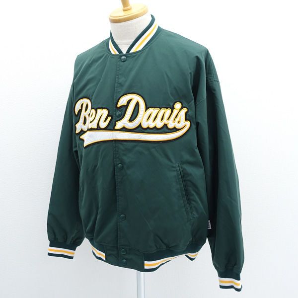 BEN DAVIS / ベンデイヴィス ◇スタジャン/ナイロン/ロゴ/グリーン