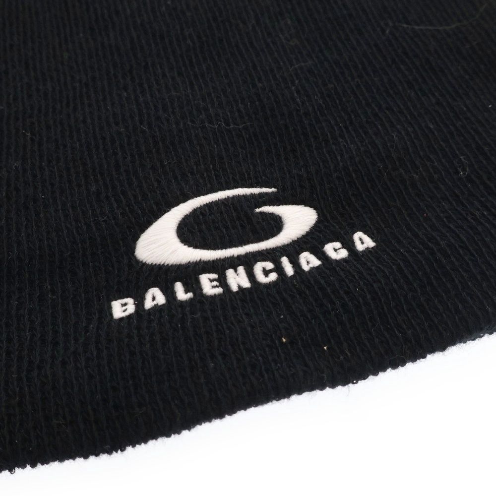 値下げ‼️ 未使用‼️BALENCIAGA ロゴ入り ブラックニット帽 BALENCIAGA ニット帽 ブラック - メルカリ