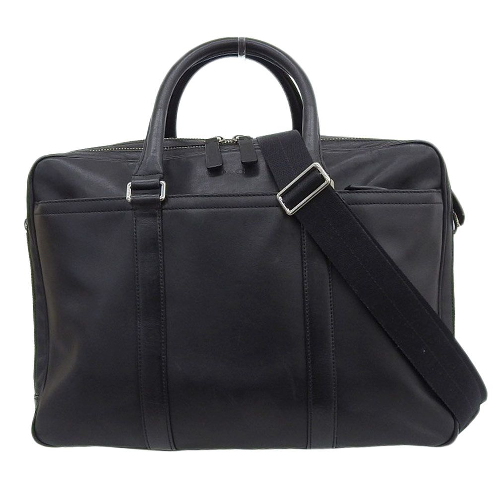 コーチ COACH F71065 レキシントン レザー 2way ショルダー クロスボディ メッセンジャー ブリーフバッグ 黒 PC収 メンズ ビジネス 旅