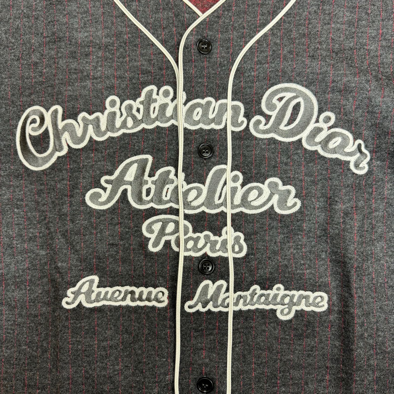 国内正規 新品 Christian Dior 21AW Atelier Baseball Shirt 213J530A0663 アトリエ ウール  ベースボールシャツ ディオール S 60062A