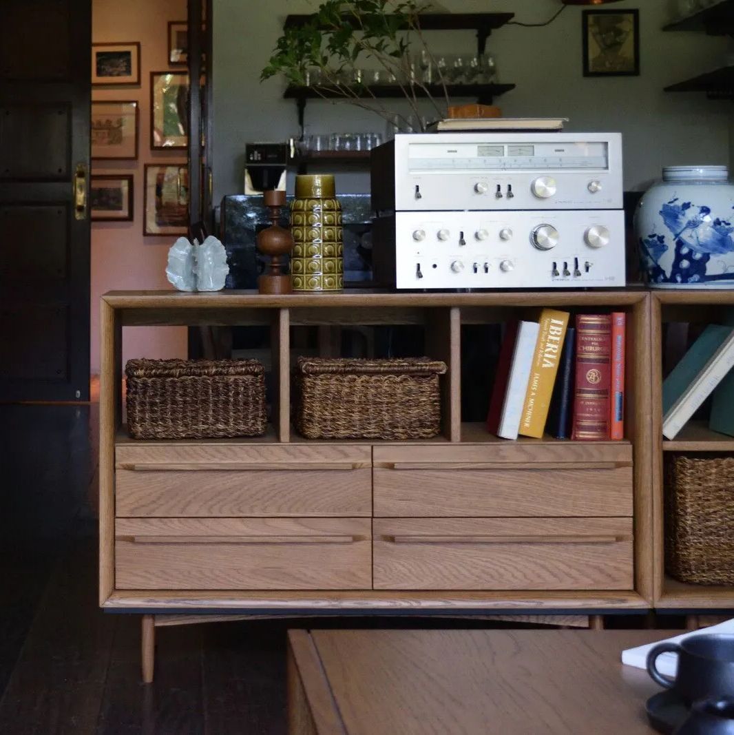 ♪天然木 オープンシェルフ キャビネット 幅100cm チェスト リビング収納 収納家具 おしゃれ アンティーク調