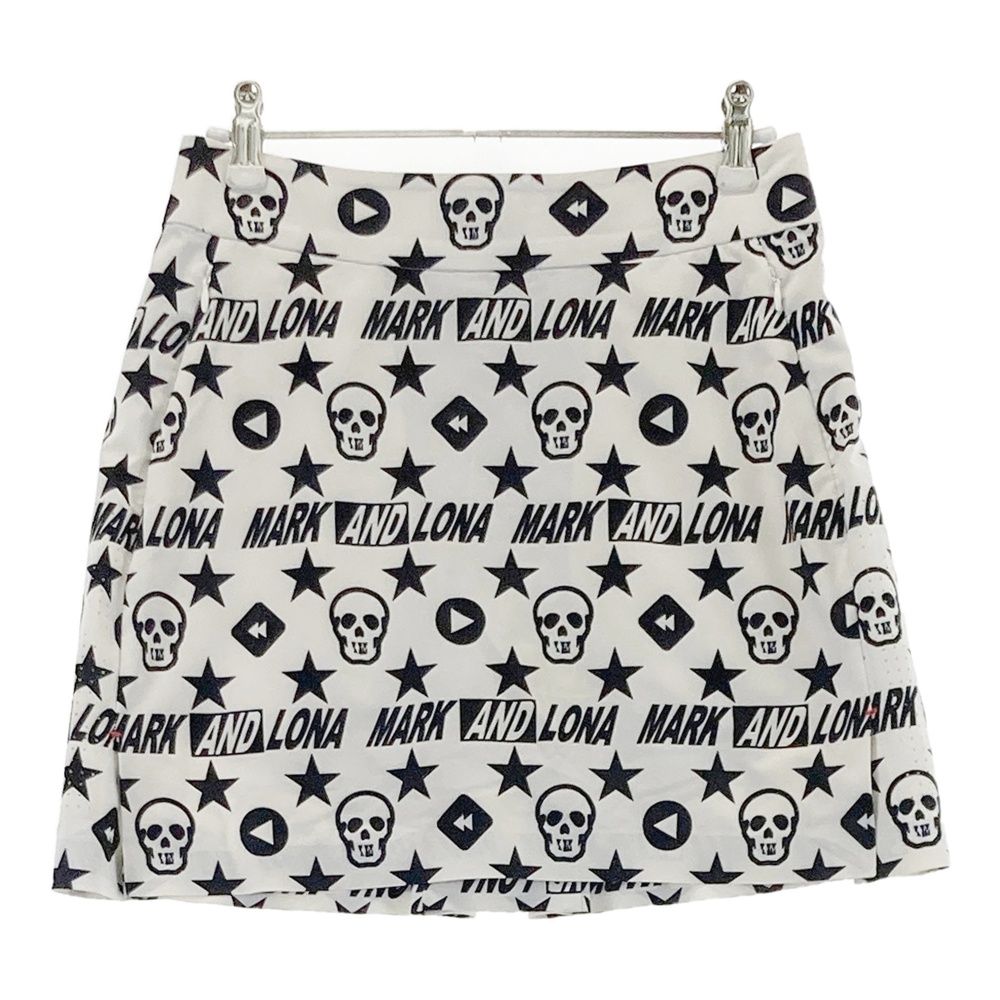 サイズ 36 MARK-LONA マークアンドロナ スカート 総柄 ホワイト系 240101431856 ゴルフウェア レディース ストスト