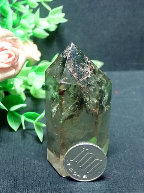 AAA級天然ガーデンクォーツ六角柱B79P2/110P20A