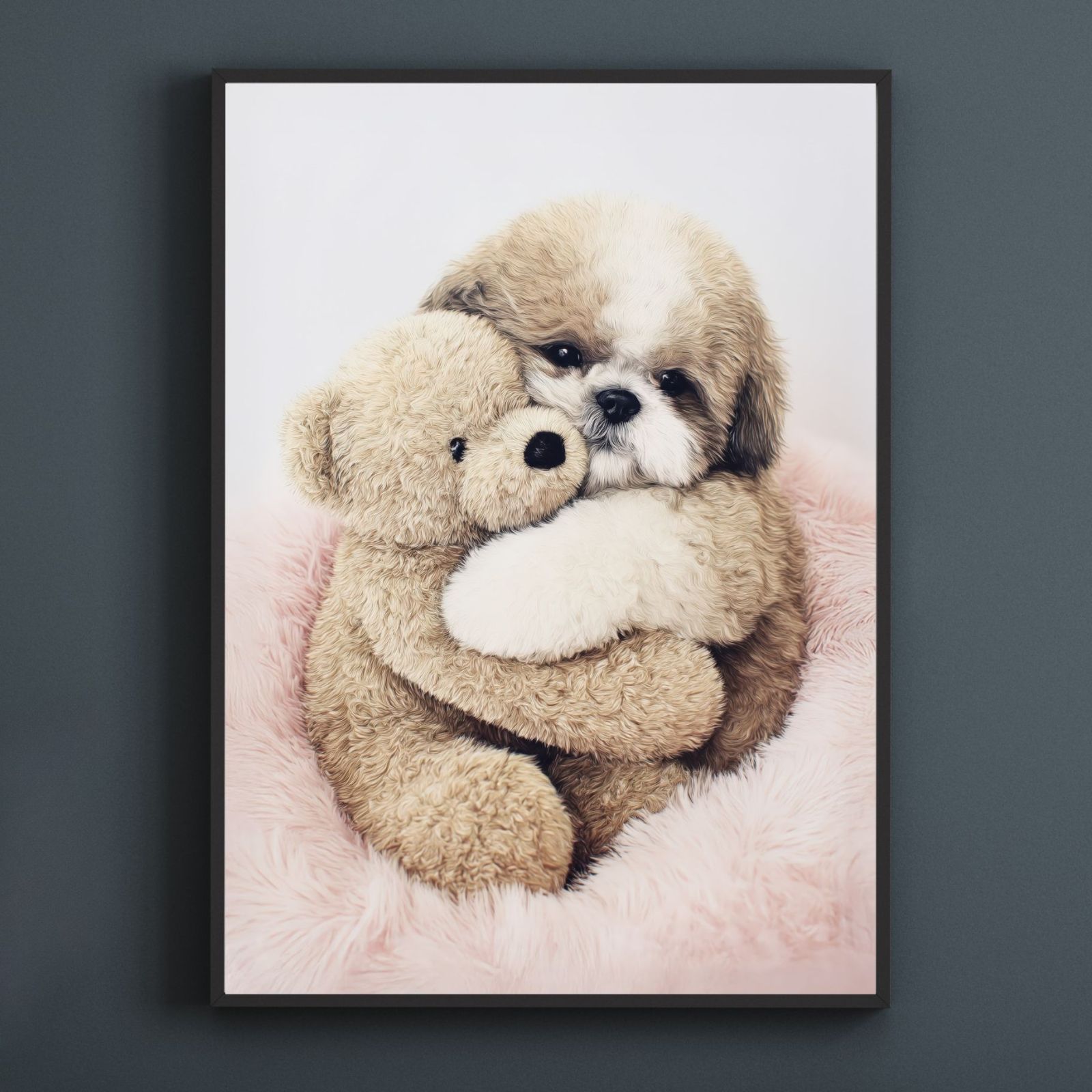 くまのぬいぐるみ - シーズー犬 テディーベア teddy bear かわいい 癒し系 インテリアアート ペットロス うちの子 記念日 アートポスター 犬の絵 犬のイラスト ギフト プレゼント