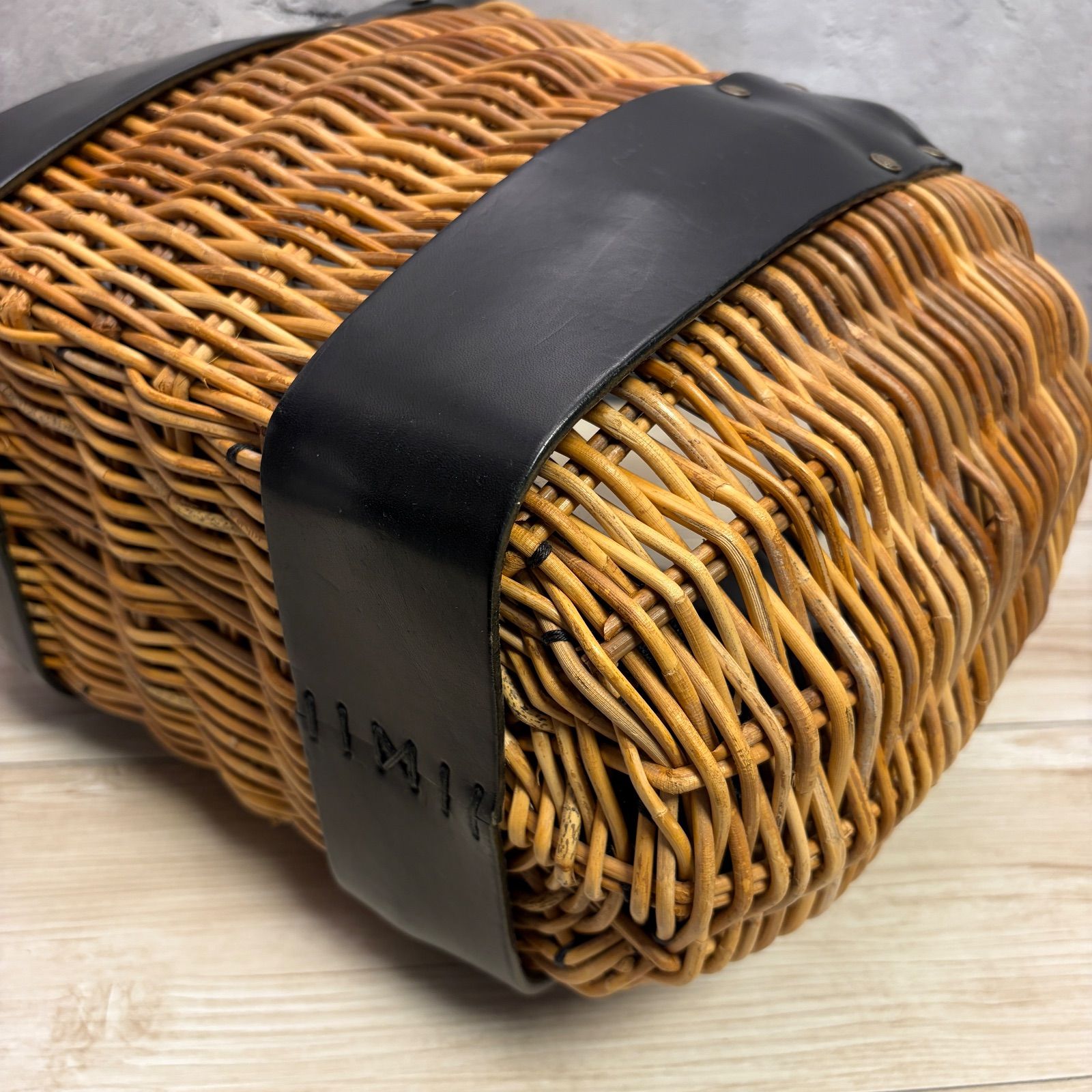 エバゴス かごバッグ オイルレザー ✨ブラック かごバッグ レザー