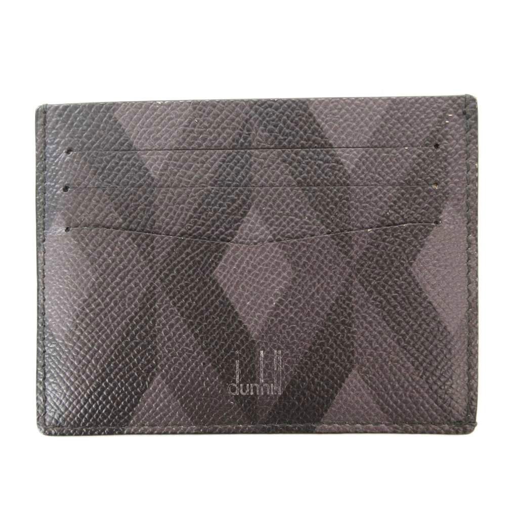 ダンヒル dunhill カドガン エンジンターン スリップカードケース カーフレザー グレージュ系 UO