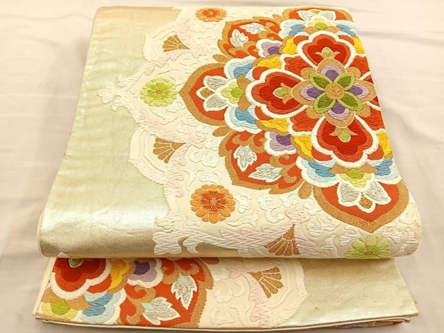 AA 美品 鏡裏瑞鳳文 貝紫染 金糸 正倉院華文 六通 正絹 フォーマルな袋帯 AA 美品 鏡裏瑞鳳文 貝紫染 金糸 正倉院華文 六