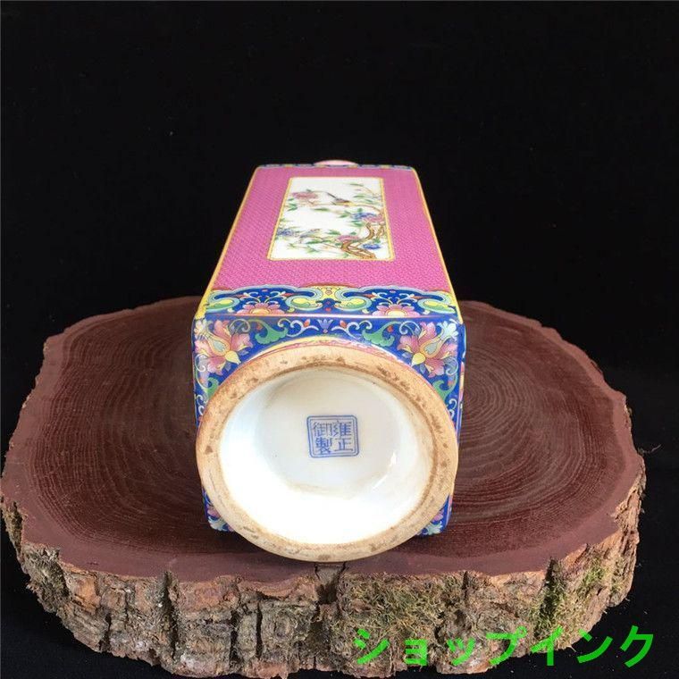 乾隆粉彩花鳥四方円口花瓶 景徳鎮 陶磁器 装飾品 工芸品 美術品 置物 乾隆粉彩花鳥四方円口花瓶 景徳鎮 陶磁器 装飾品 工芸品 美術品