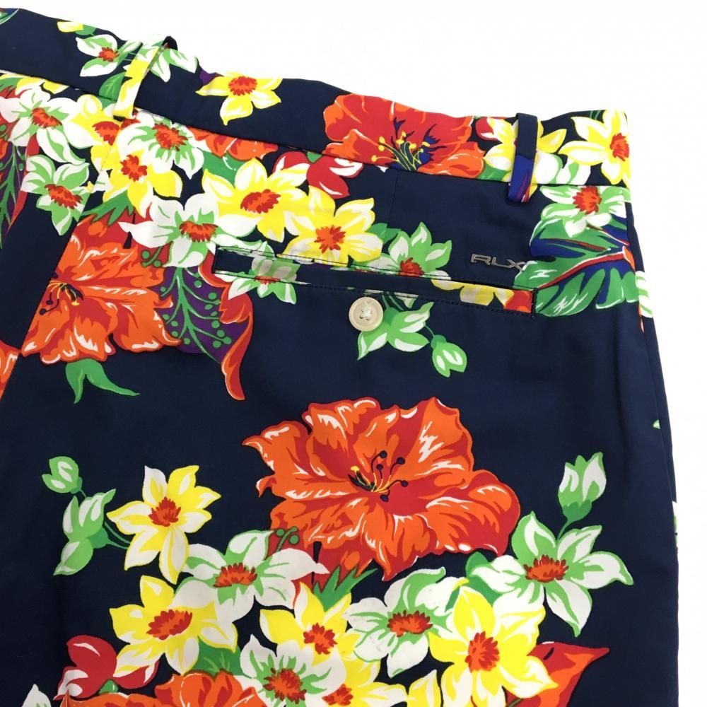 美品】RLXラルフローレン ハーフパンツ ネイビー×マルチカラー 花柄