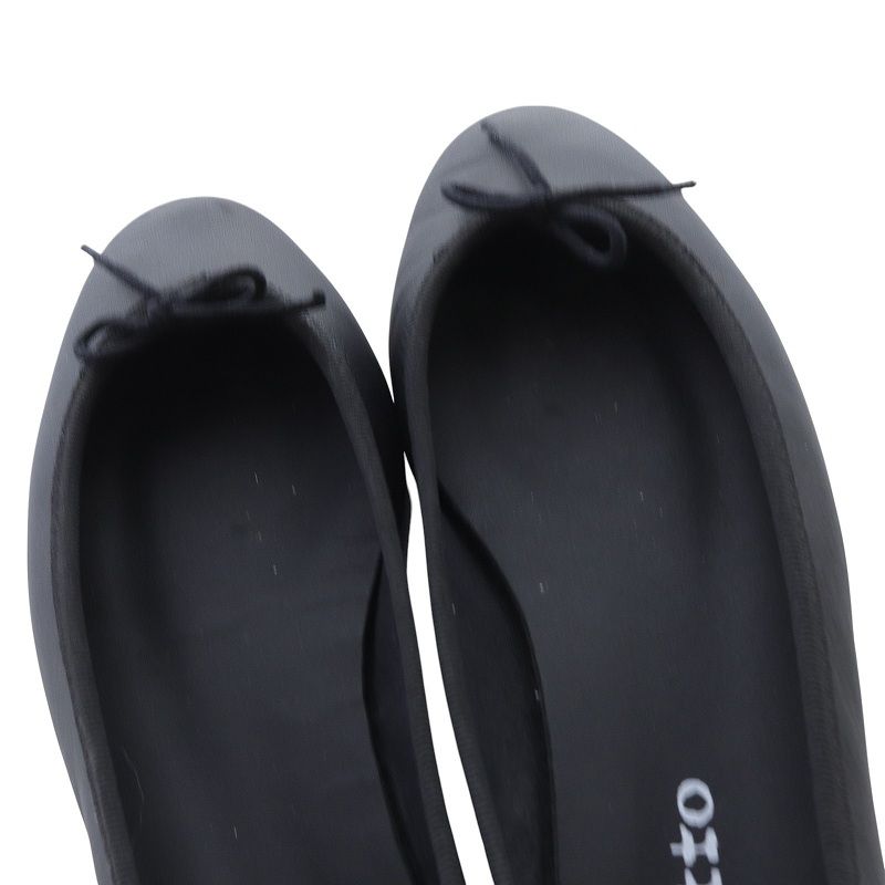 レペット バレエシューズ　ヒール　ブラック レペット Cendrillon gomme Ballerinas レザーバレエシューズ