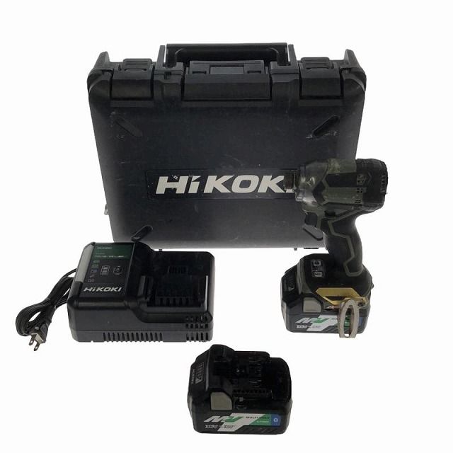 ☆中古品☆HiKOKI ハイコーキ 36V コードレスインパクトドライバ WH36DC(2XPGS) バッテリー2個(BSL36A18B) 充電器付き 96131