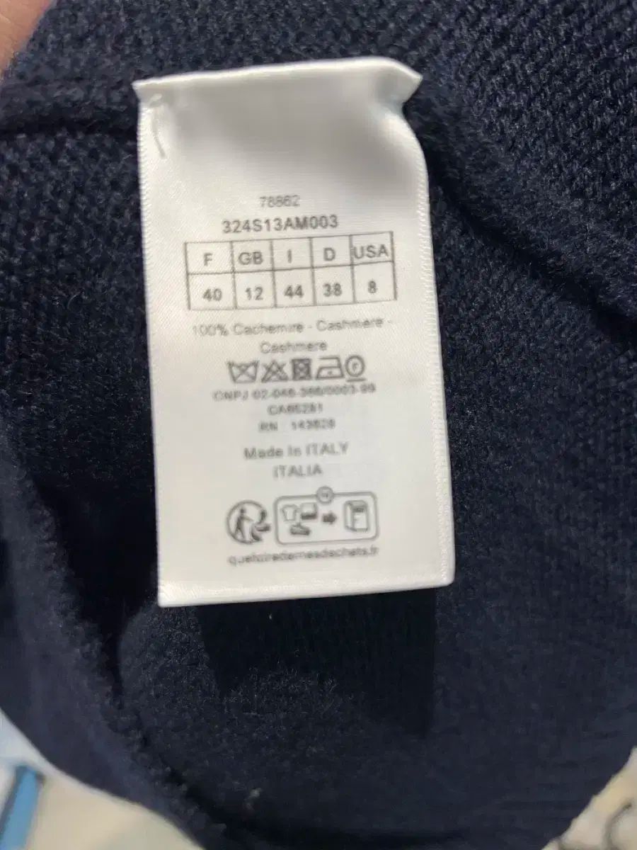  40 ディオール セーター フリル カシミア 半袖 ニット シグネチャー ネイビー レディース 長袖 ニット セーター