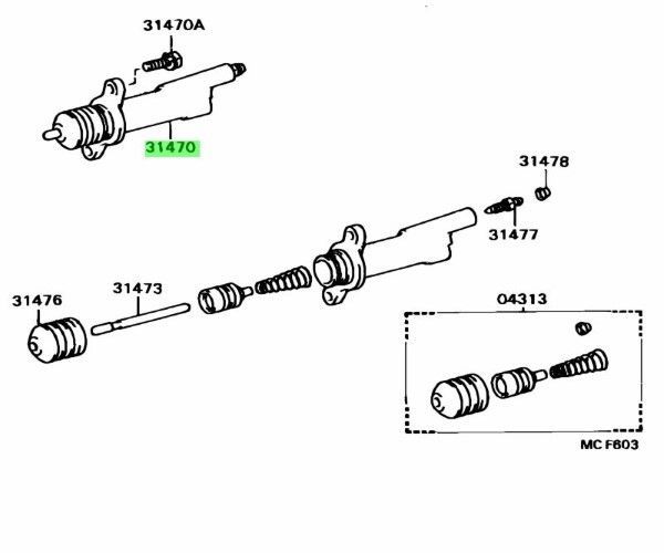 トヨタ 純正 マーク2 スープラ クラッチレリーズ シリンダ Cylinder Clutch Release 31470-14050 TOYOTA LEXUS JDM メーカー純正品