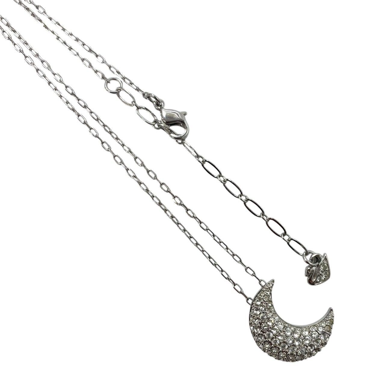 SWAROVSKI】Luna 三日月 パヴェ ネックレス シルバーカラー クリスタル