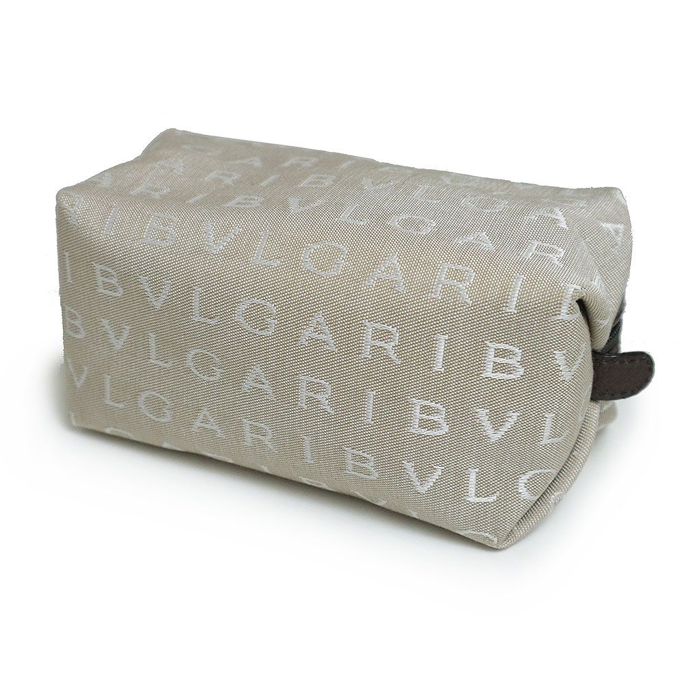 ブルガリ レッタレ ロゴマニア コスメティック 化粧 ポーチ キャンバス  