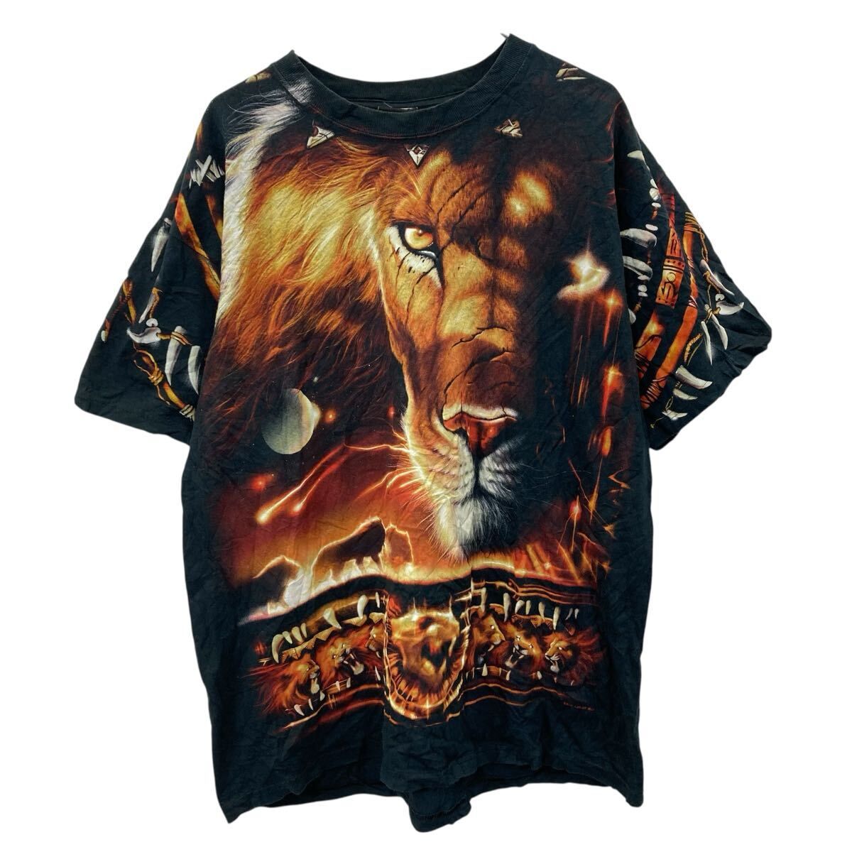 LIQUID BLUE 半袖 アニマル プリントTシャツ XL位 ブラック リキッド 