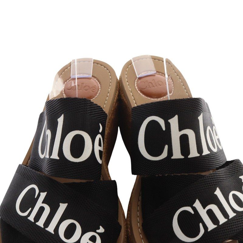 Woodyウェッジエスパドリーユ 黒 - Chloé Chloe WOODYウェッジ