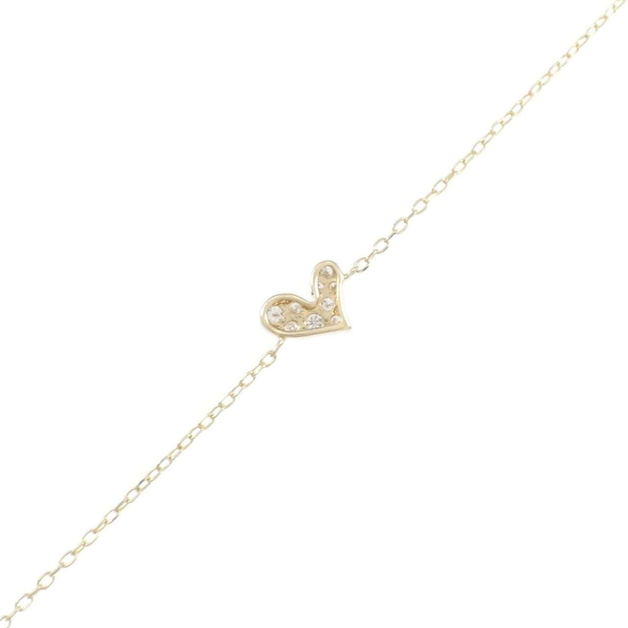 K10YG ハート ダイヤモンド ブレスレット