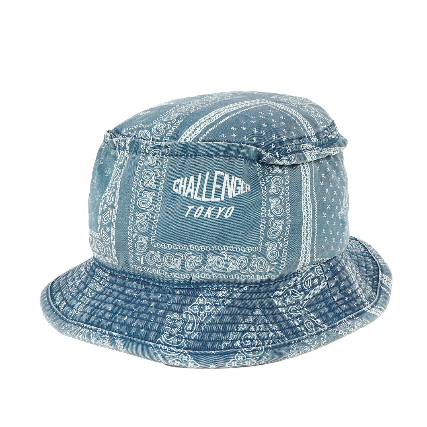 美品 CHALLENGER チャレンジャー ハット サイズ:M 22SS ヴィンテージ加工 バンダナ バケットハット (BANDANA BUCKET HAT) ネイビー 紺 帽子【メンズ】