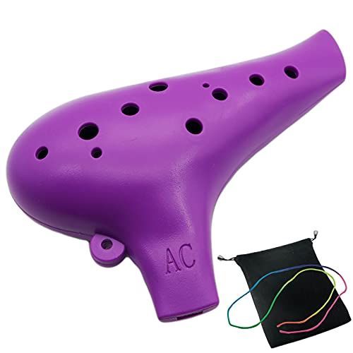 パープル オカリナ 楽器 12穴 アルトプラスチック C調 AC Ocarina 吹奏管 樹脂 パープル