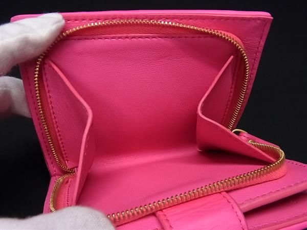 新品 ボッテガヴェネタ BOTTEGA VENETA 2つ折り財布 コンパクト レッド
