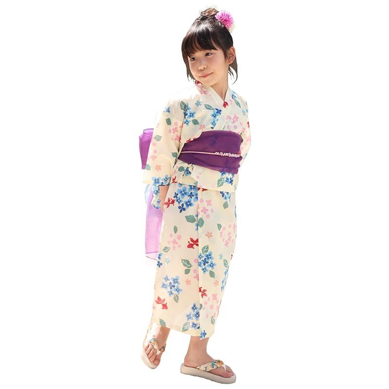 ON NISHIKI] 24907 ワンピースにもなる2way浴衣セット オーガンジー帯