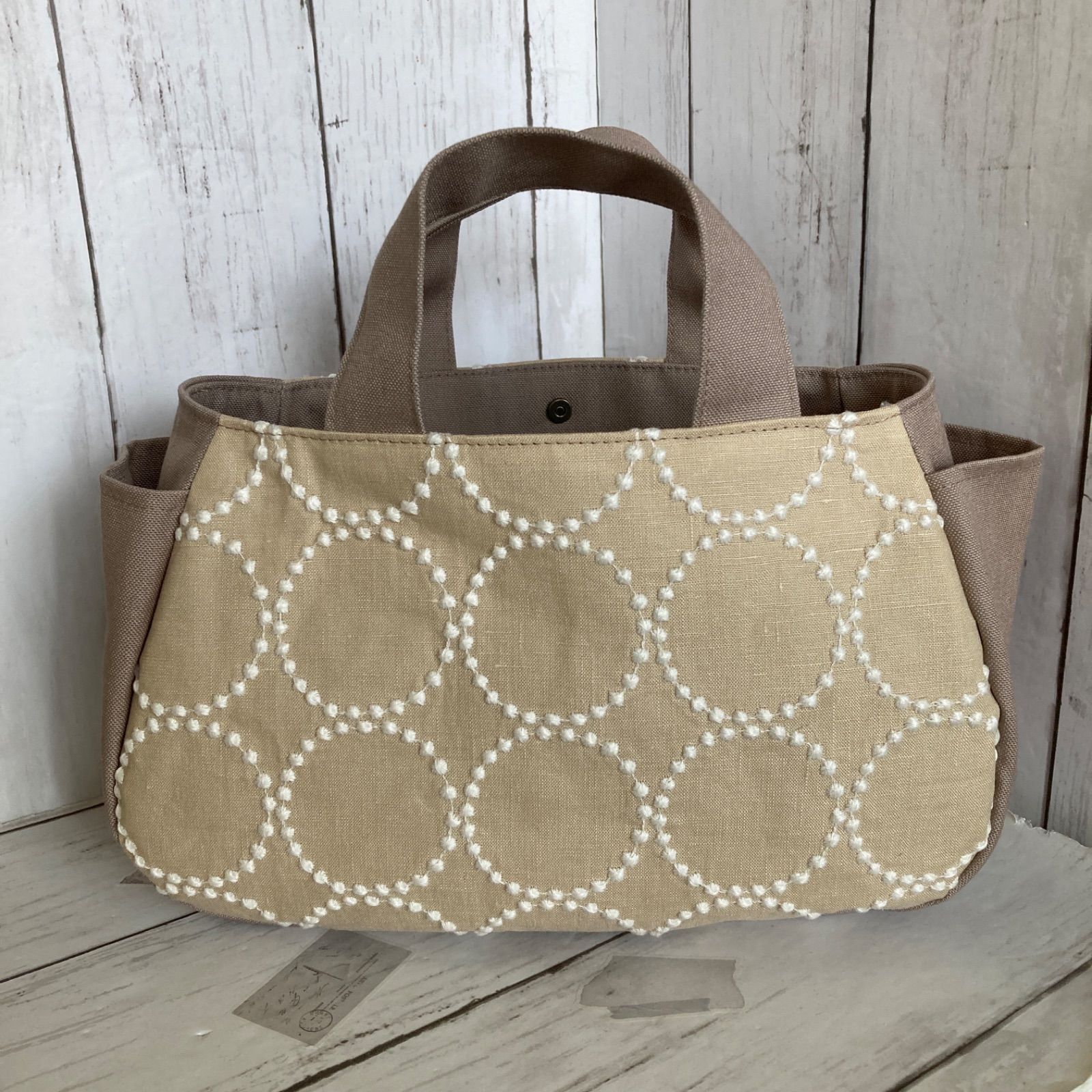 ハンドメイド　マルシェトートバッグ　ミナペルホネン　タンバリン tambourine TOTE BAG - minä perhonen