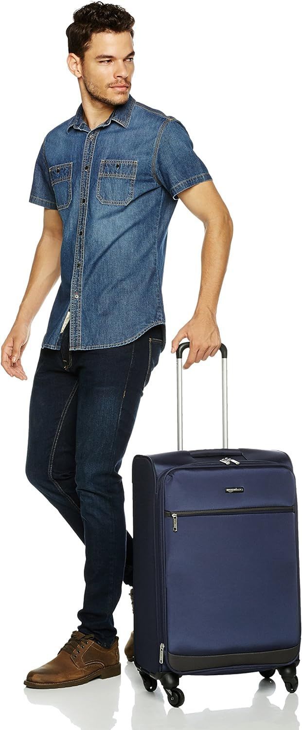 Amazonベーシック ポリカーボネート ソフト スーツケース ブルー 31L 