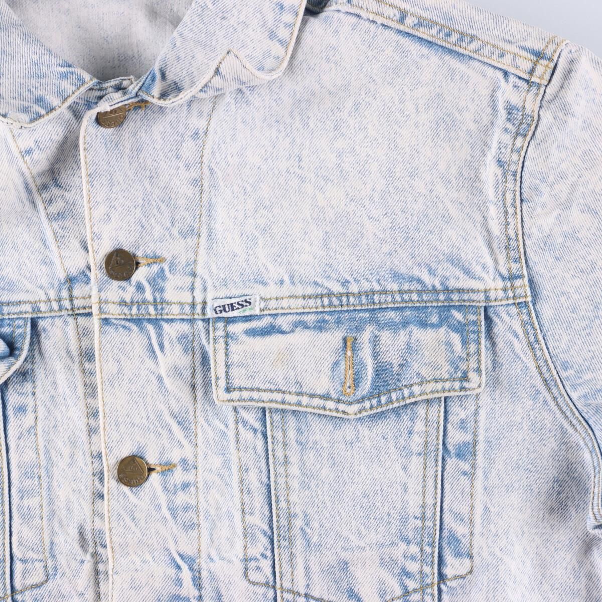 古着 90年代 ゲス Guess JEANS ケミカルウォッシュ デニムジャケット G 