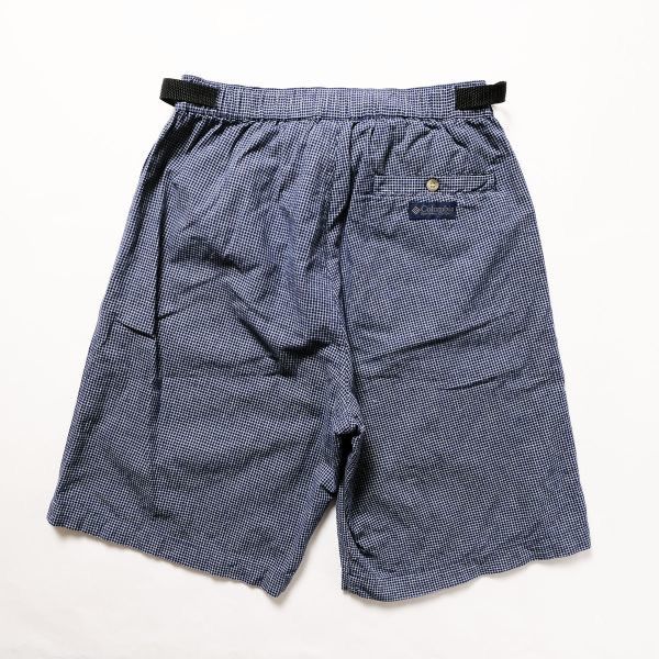 00's Columbia コロンビア アルパイン柄 コットン イージーショーツ 紺 (S) 格子柄 アウトドア 00年代 旧タグ オールド 2001年製 00's Columbia コロンビア アルパイン柄 コットン イージー