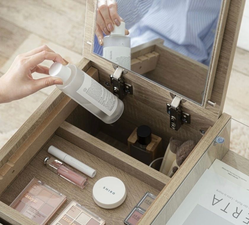 ディスプレイ収納付き ドレッサー テーブル 2way