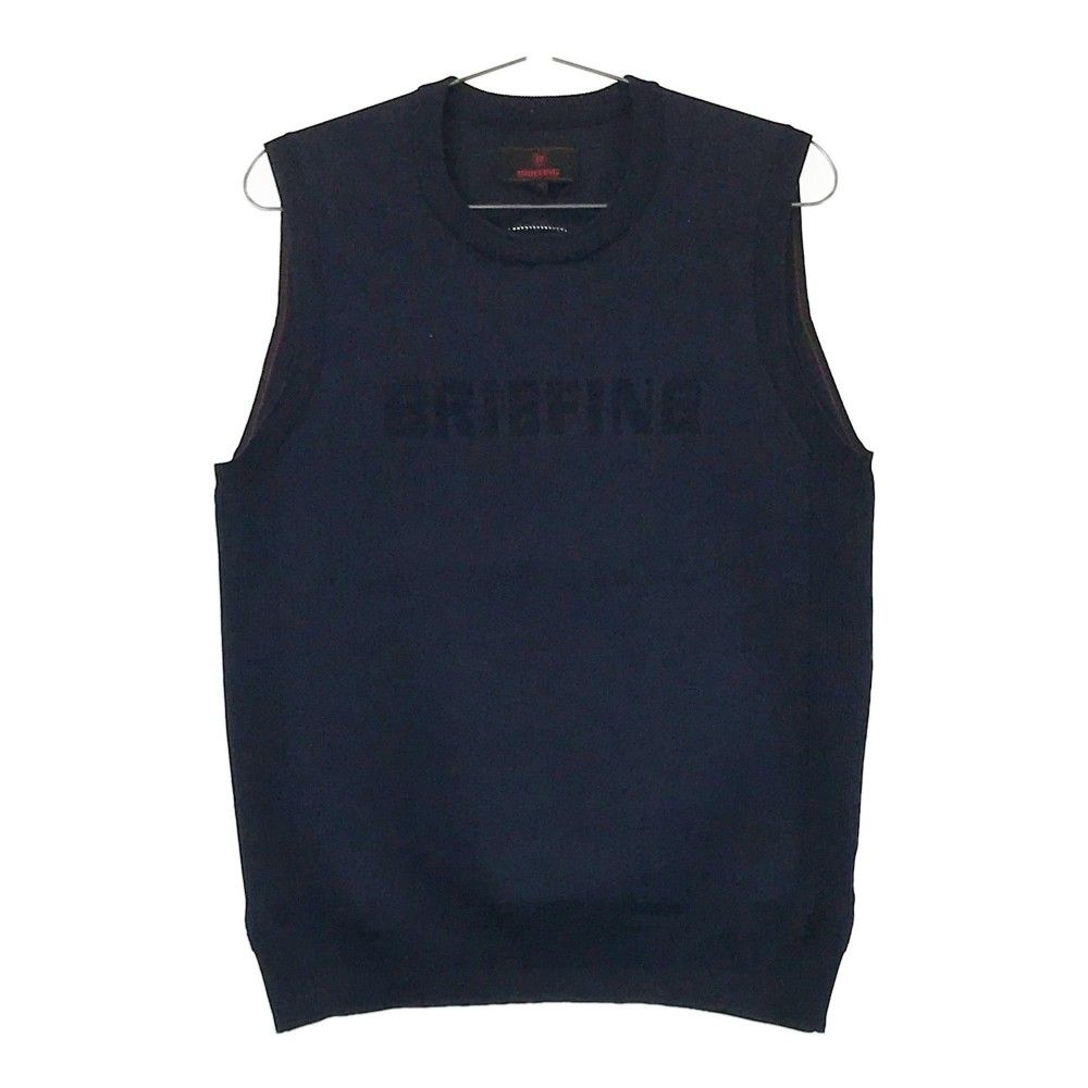 サイズ：S BRIEFING GOLF ブリーフィング  ニットベスト ロゴ  ネイビー系 [240101417503] ゴルフウェア メンズ ストスト サイズ：S BRIEFING GOLF ブリーフィング ニットベスト ロゴ