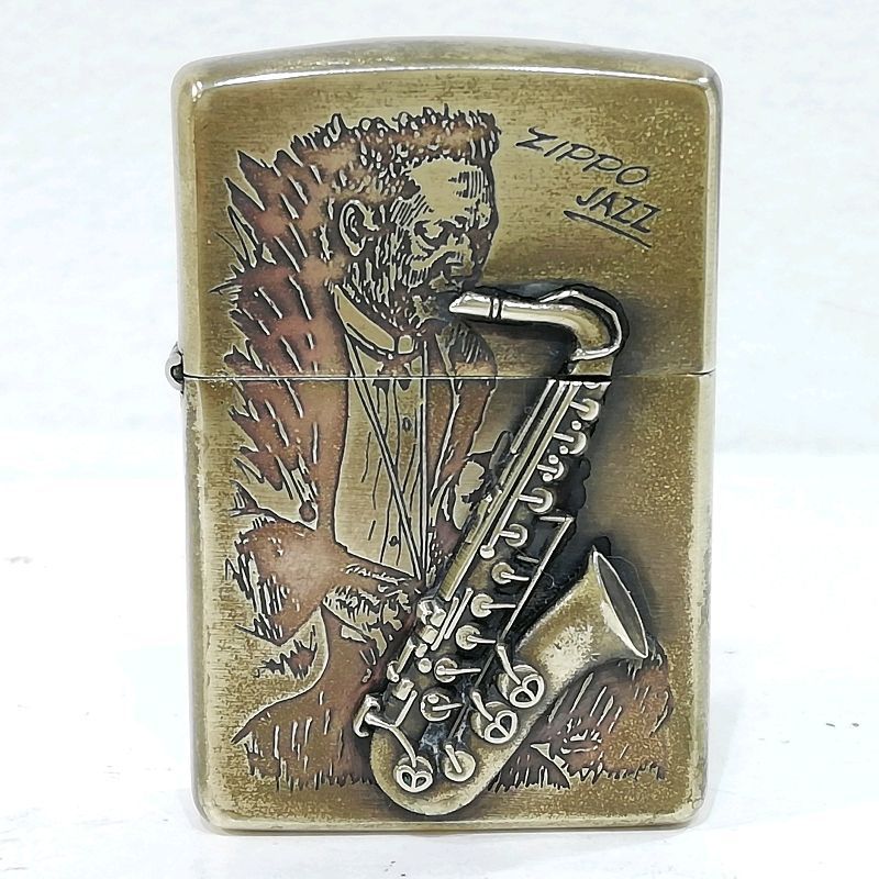 中古】【送料無料】ZIPPO オイルライター JAZZ サックス メタル