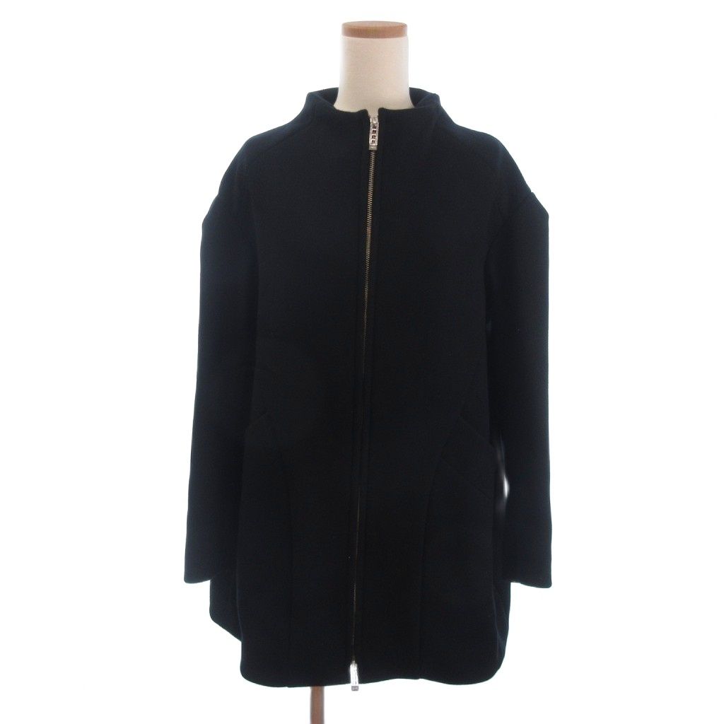 アンスリード UN3D. 24AW TUCK SHOULDER MIDDLE COAT コート ミドル丈 ノーカラー ウール 522460000201 黒 ブラック 36