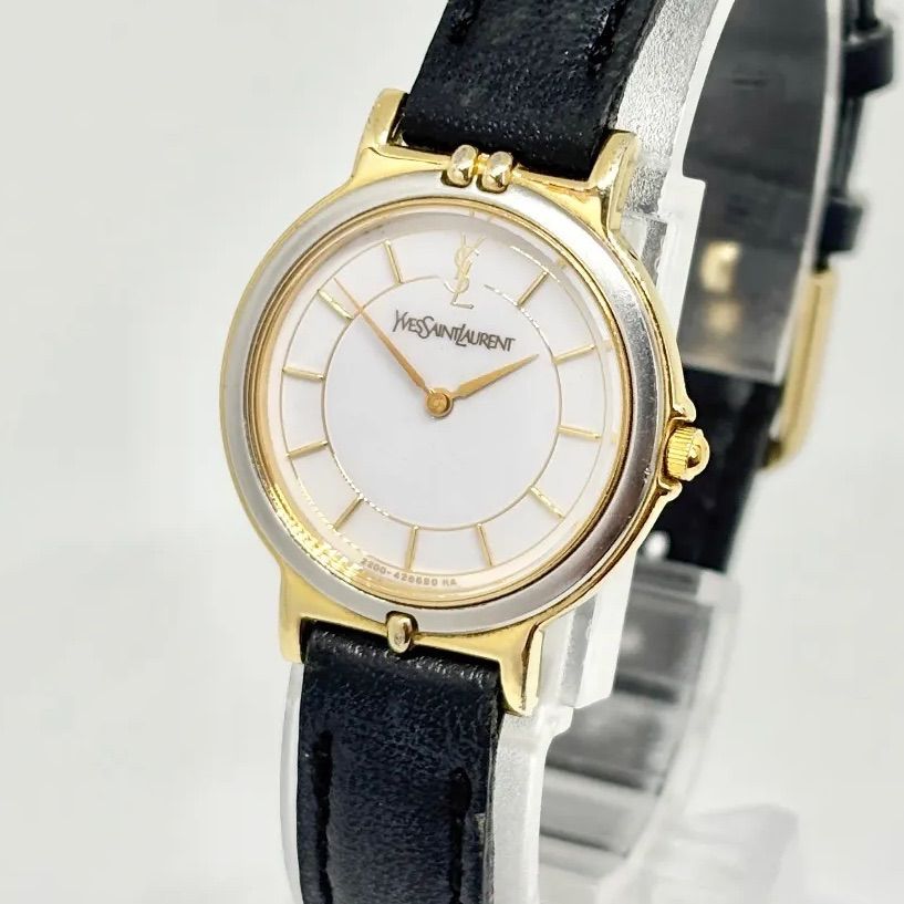 新品電池交換済み】イヴサンローラン 腕時計 コンビ 2200-228481 送料