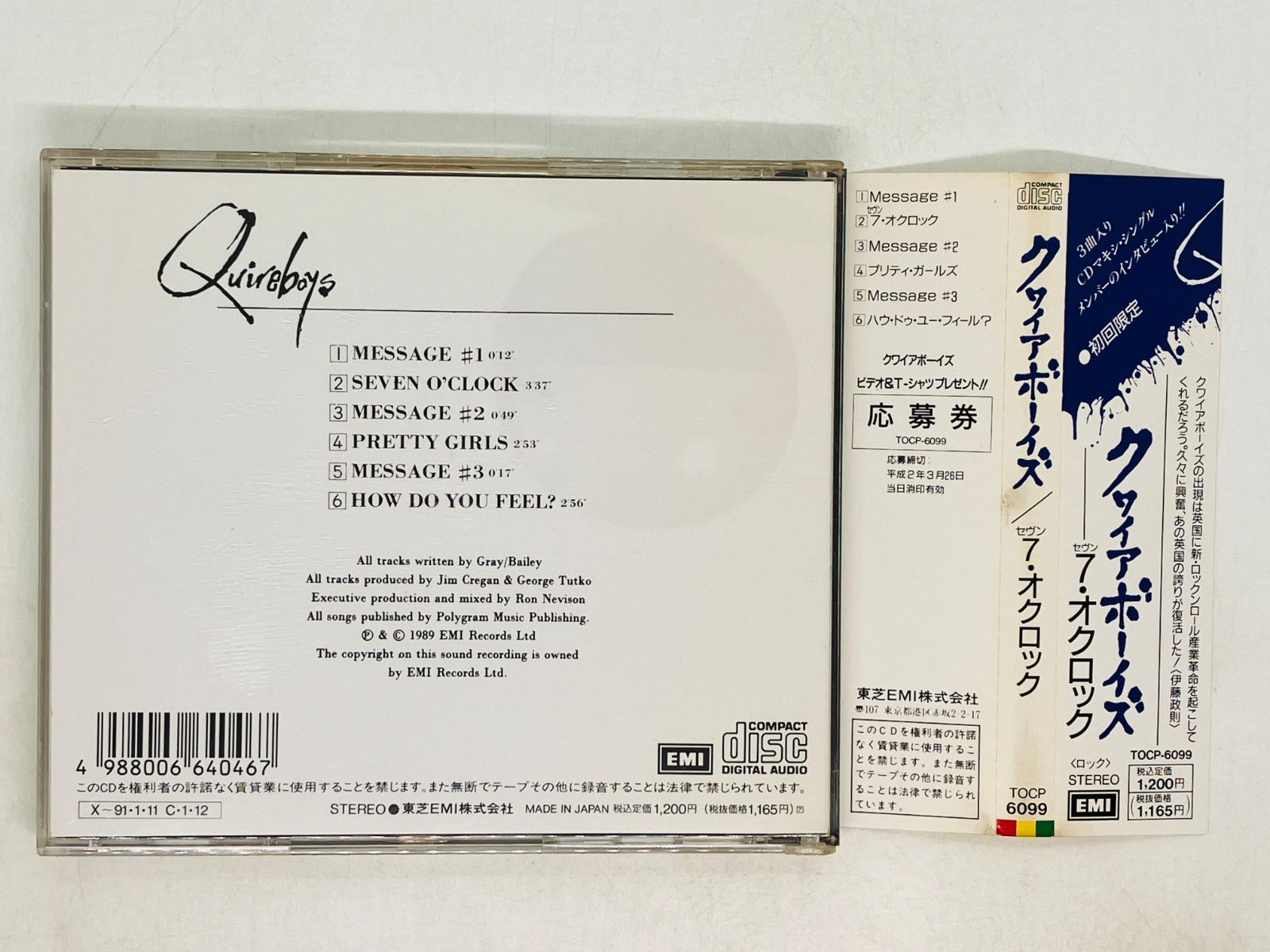 TOCP-6099 帯付CD QUIREBOYS クワイアボーイズ 「7 オクロック