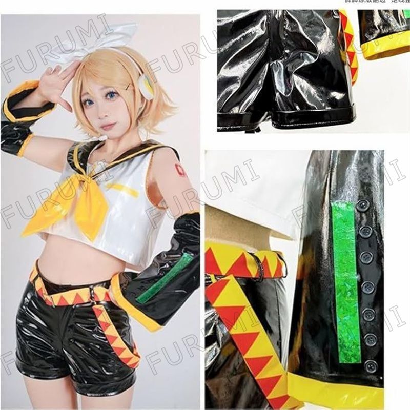 コスプレ用制服　専用品 鏡音 リン・鏡音レン コスプレ衣装 PUパテントレザー JK 制服 高