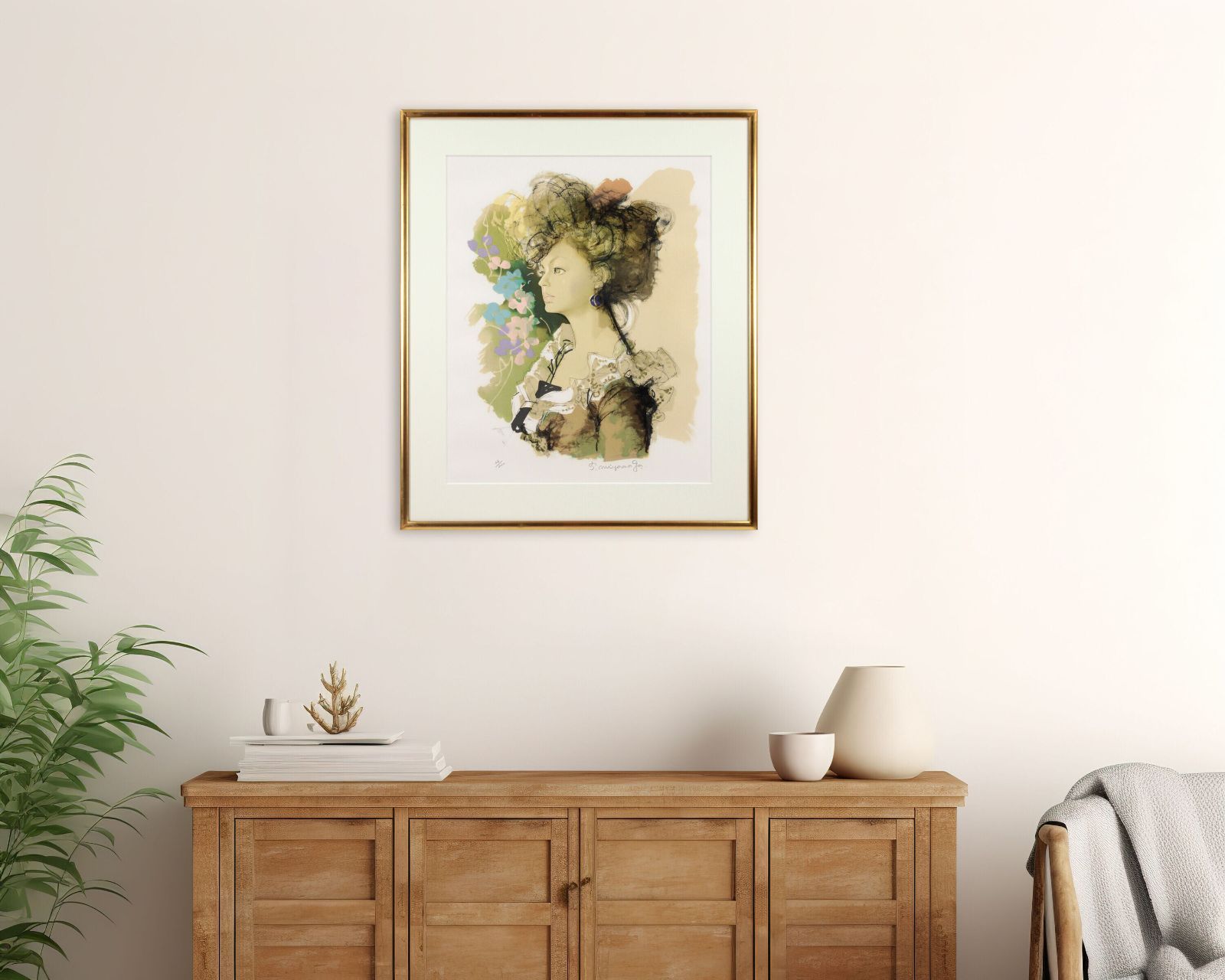 宮永岳彦 リトグラフ 版画『エンジの女』 絵画 宮永岳彦 リトグラフ 版画『エンジの女』 絵画 - メルカリ