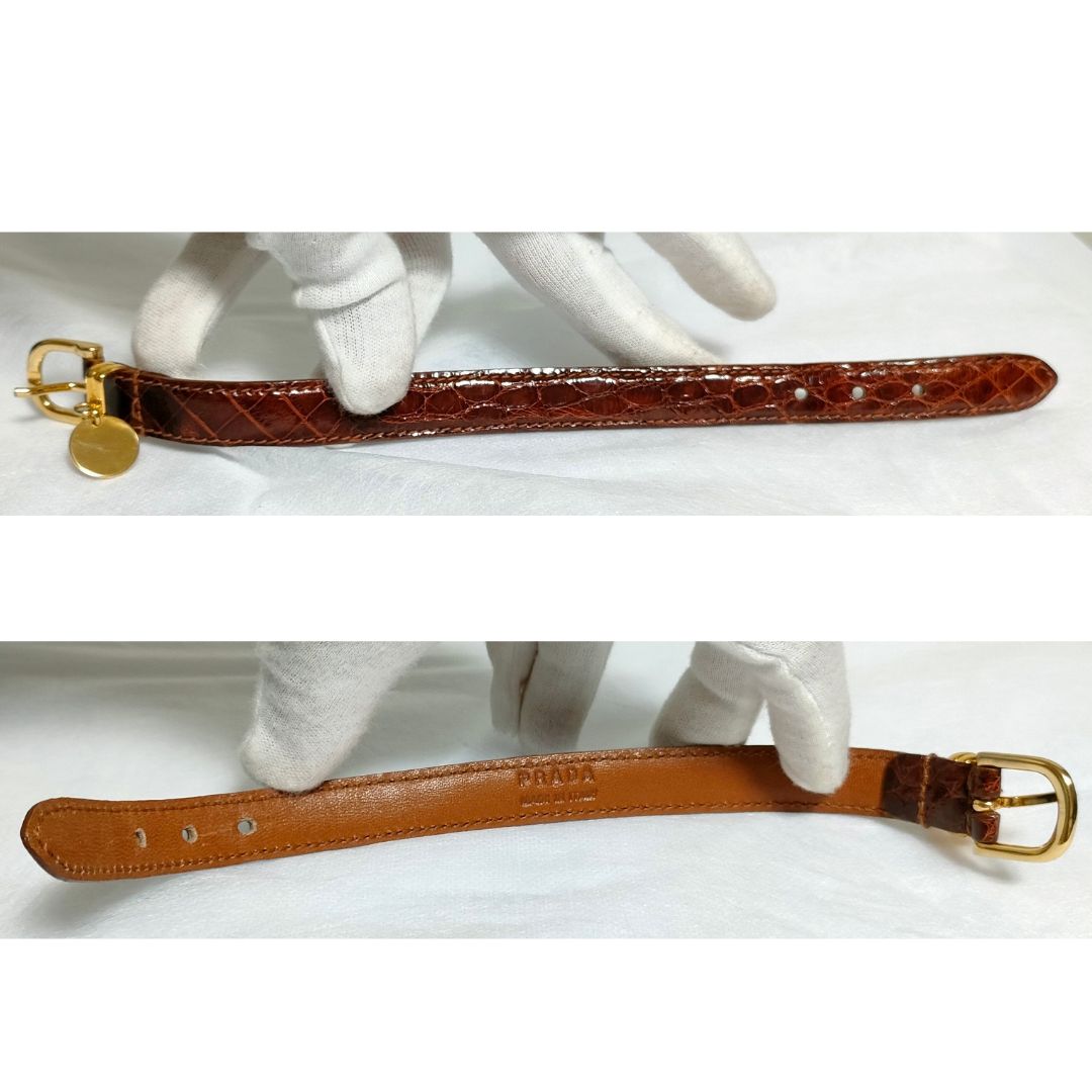 □極美品 プラダ ブレスレット クロコダイル アクセサリー □極美品 プラダ ブレスレット クロコダイル アクセサリー