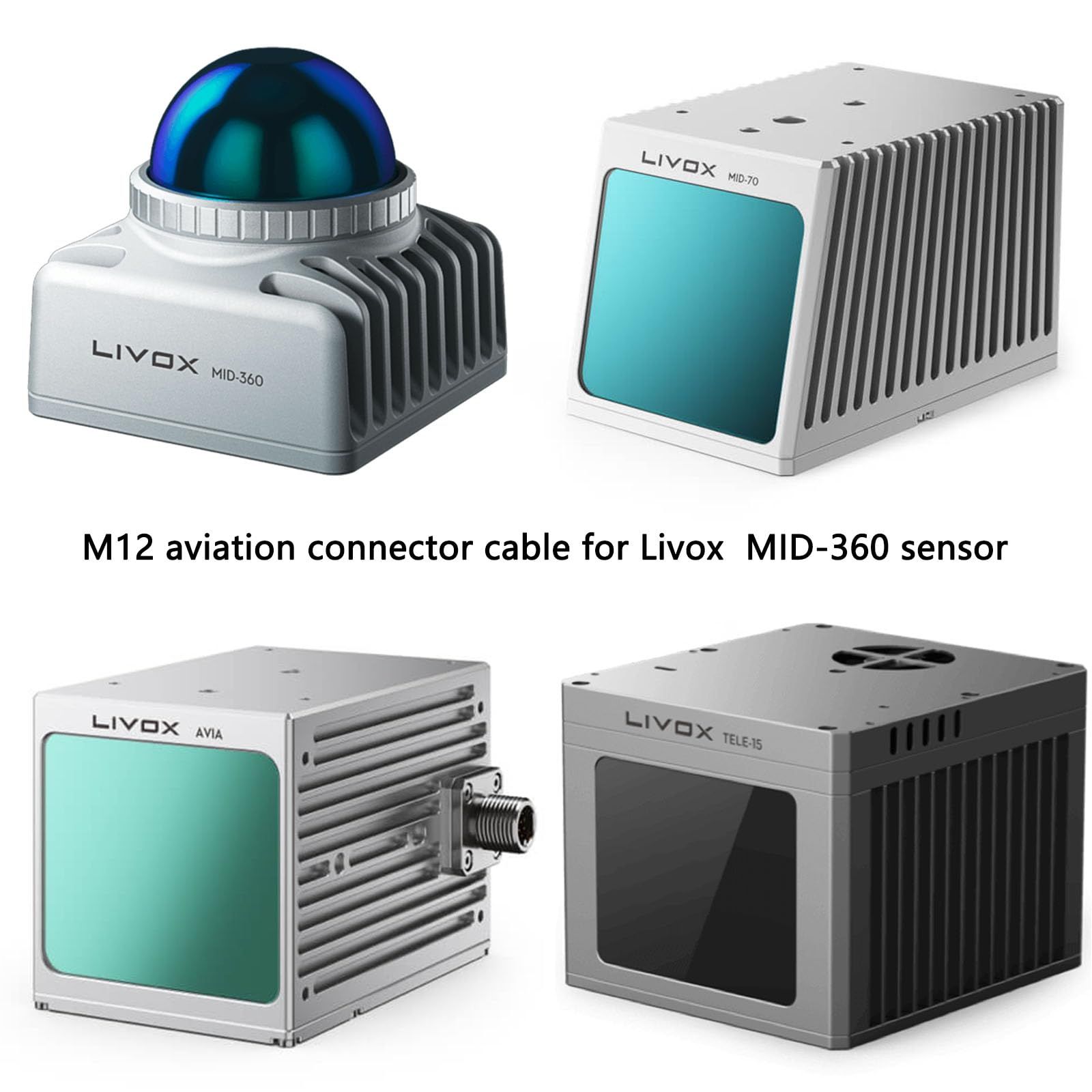 HangTon 延長ケーブル DJI Livox Mid 360 Mid 70 Avia Tele LiDAR センサー用 M12 航空コネクタ Aコード 12ピン オス-メス 5m BRIGHTFACE_UK