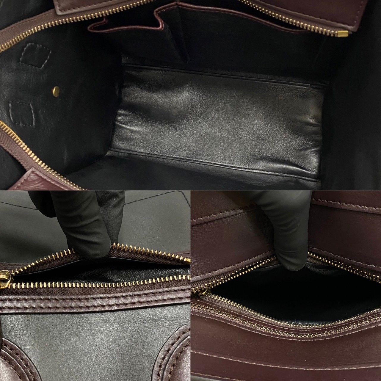 極 美品 CELINE セリーヌ ラゲージ マイクロショッパー レザー本革 
