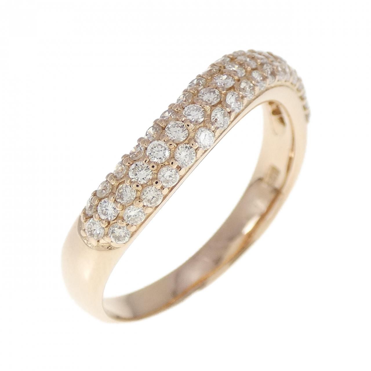 K18 ダイヤ/0.50ct ハーフエタニティ リング 11号[g636-10]