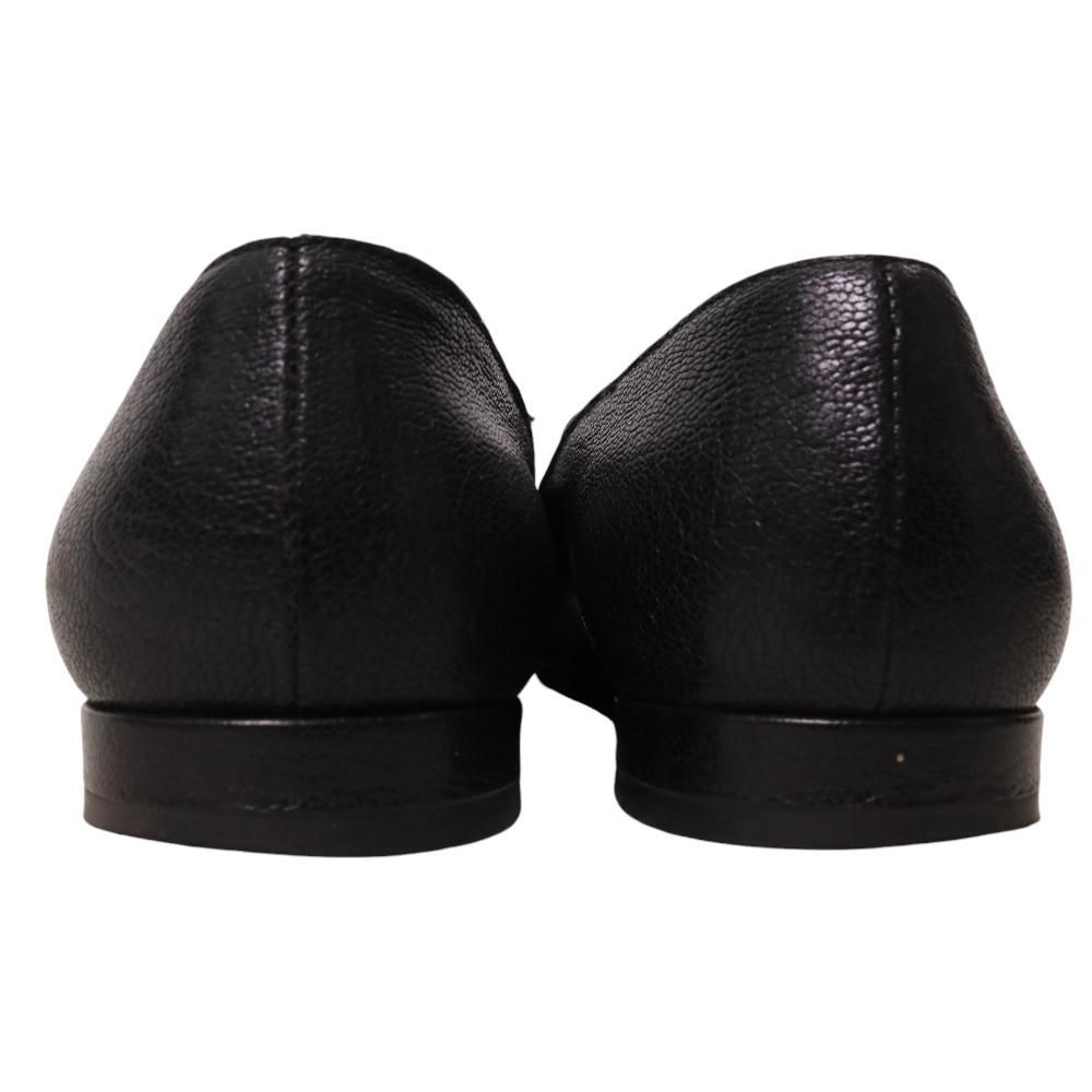 ポルセリ E.PORSELLI バレエシューズ リボン フラット ブラック