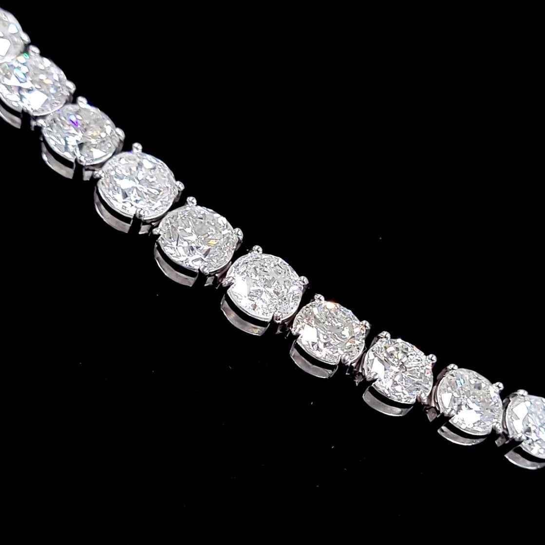 すべて1ct up 唯一無二！30ct ダイヤモンド テニスブレスレット 鑑別  