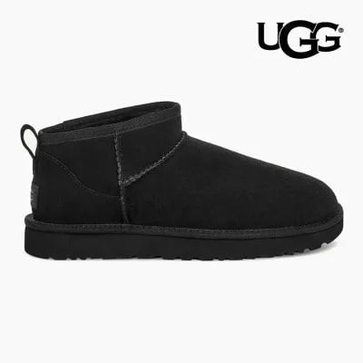 アグ ムートンブーツ クラシック ウルトラミニ UGG W CLASSIC ULTRA MINI 1116109 BLACK レディース シープスキン 黒 ブーツ