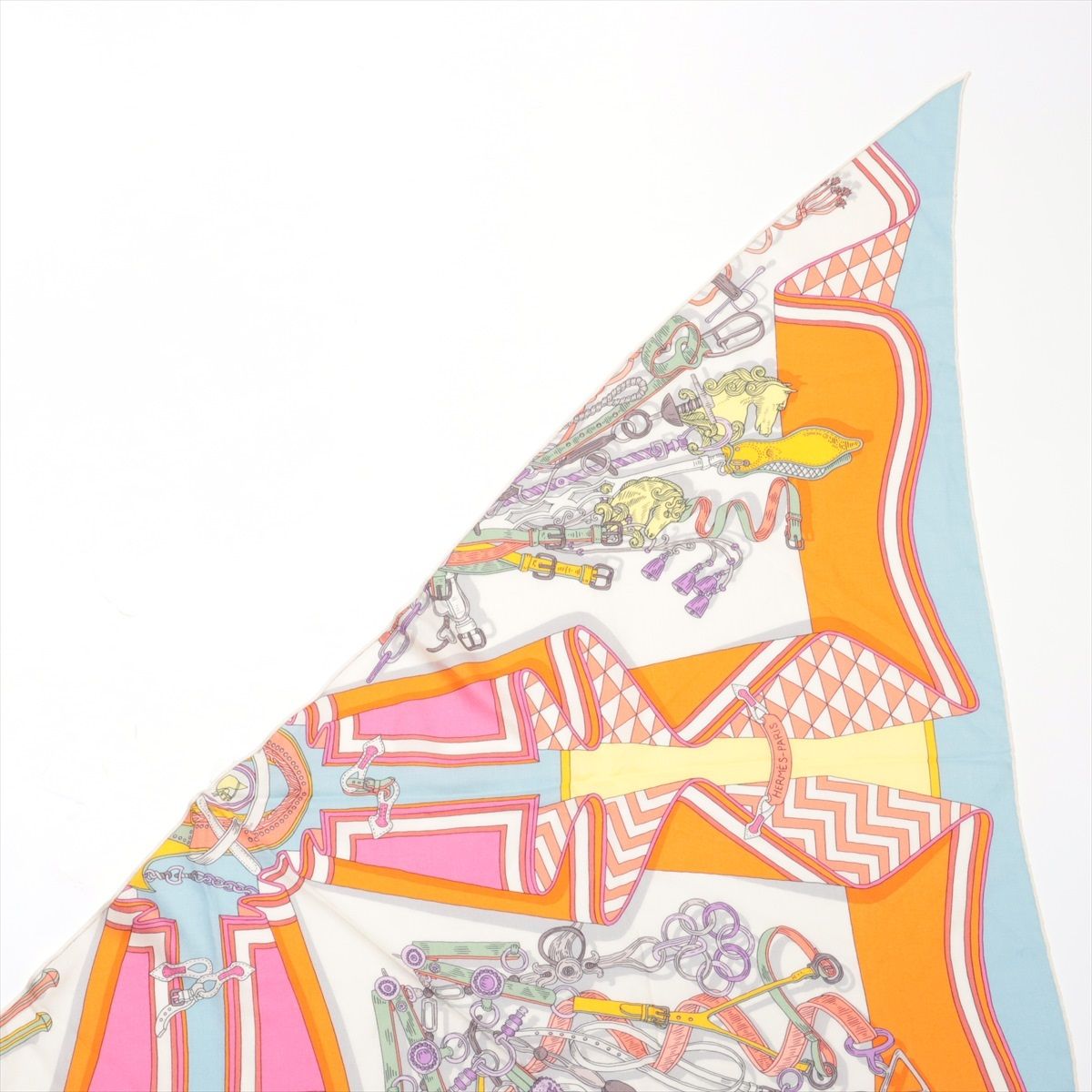 極美品 エルメス カレ ジェアン トライアングル Bouquets Sellier 鞍