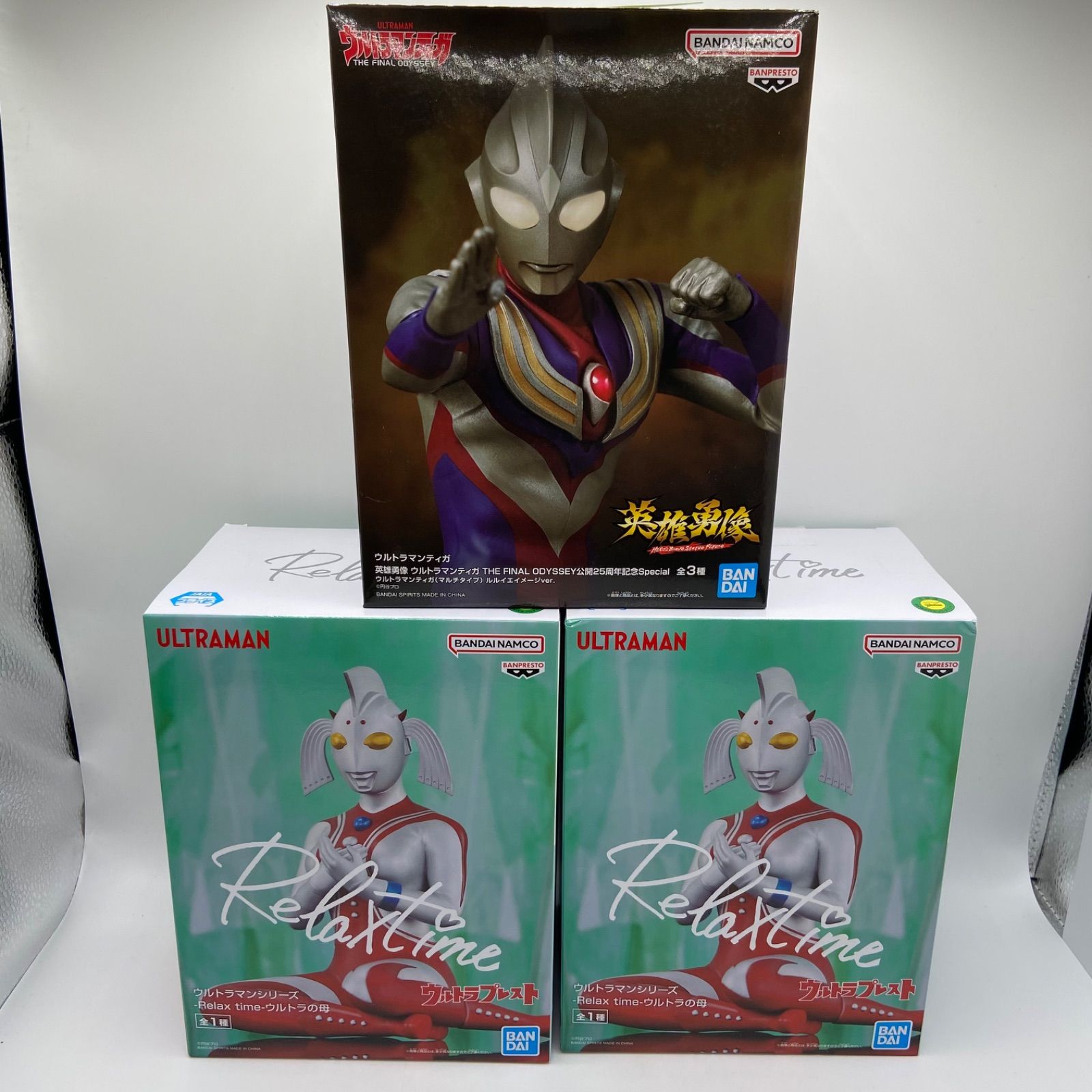 英雄勇像 ウルトラマンティガ　フィギュア　3種セット フィギュア「ウルトラマンティガ 英雄勇像 ウルトラマンティガ