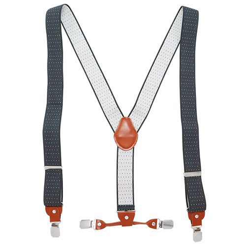 サスペンダー クリップ Y型 ドット グレー