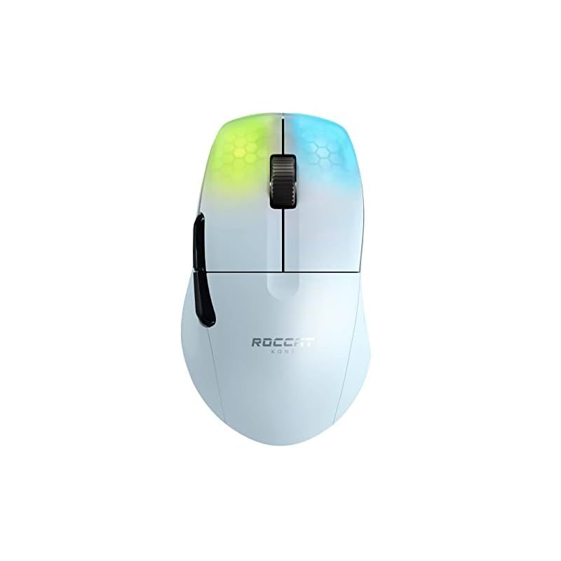 ROCCAT ゲーミングマウス Kone Pro Air ワイヤレス 2.4GHz|Bluetooth ホワイト|白 光学式|19K|オプティカルスイッチ|サイドボタン|軽量75g|PTFE|Reflex|RGB ドイツデザイン